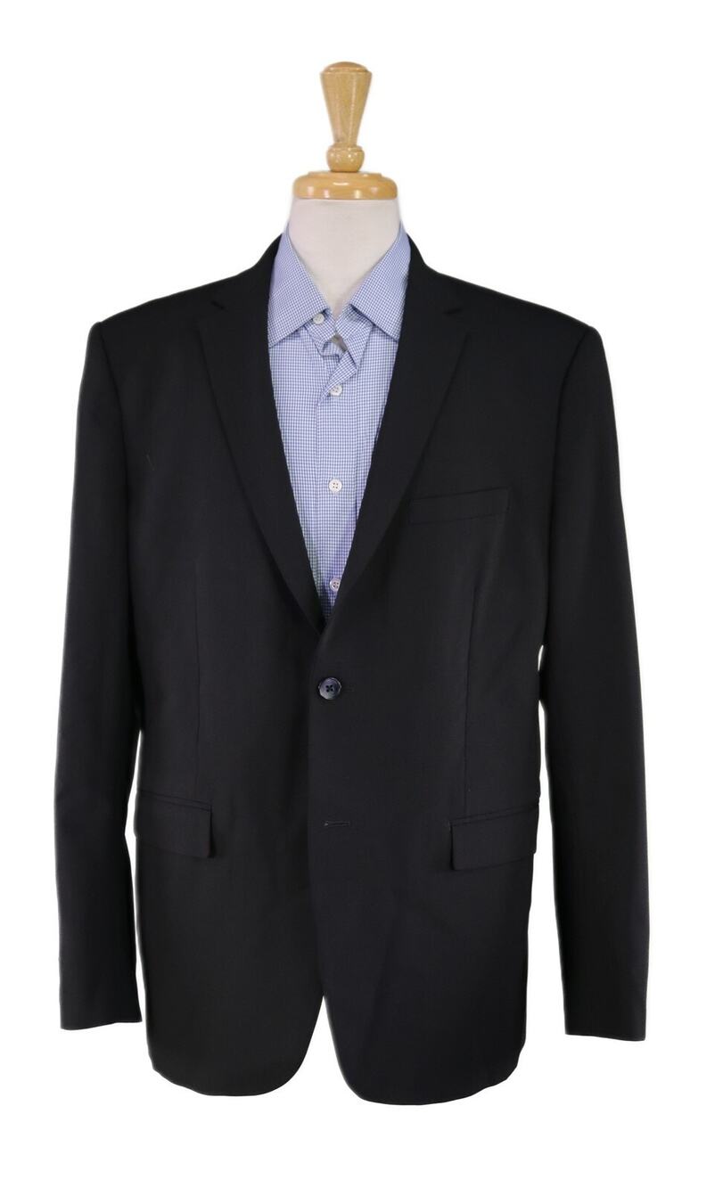 Theory Mens Xylo Solid Black Slim Fit Wool Stretch 2-Btn Blazer Jacket 44R